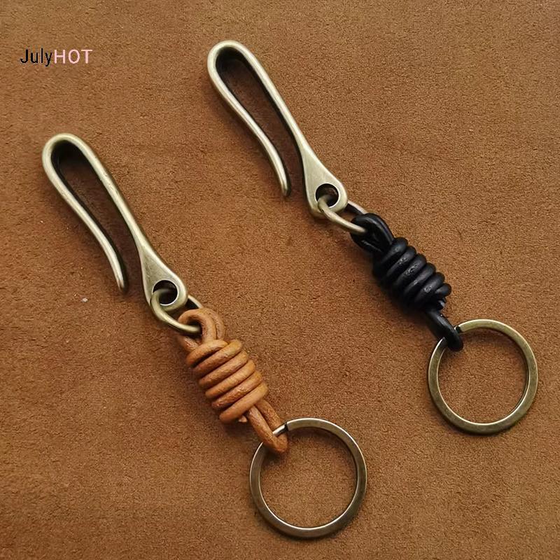 JULYHOT Vintage Da Thật Chính Hãng Móc Khóa Phụ Kiện Da Bò Chất Lượng Cao Cho Nam Thời Trang Chữ U Móc Khóa Massivedeals