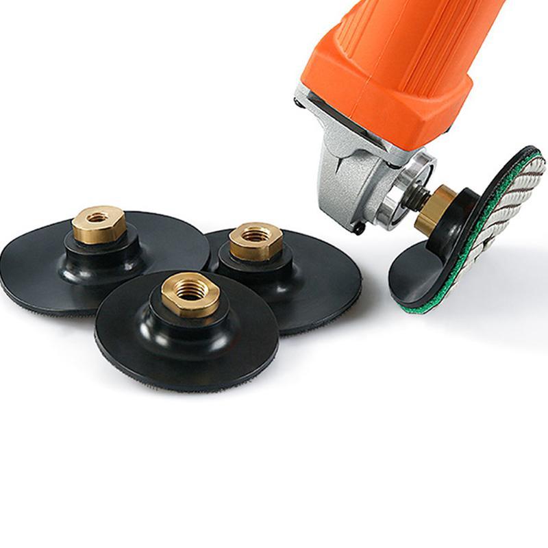GOAY 3Inch 4Inch Cao Su Baing Pad M10 M14 M16 Sợi Đánh Bóng Đĩa Mài Baing Pad Cho Máy Xay Góc Đánh Bóng Đĩa Pad VN