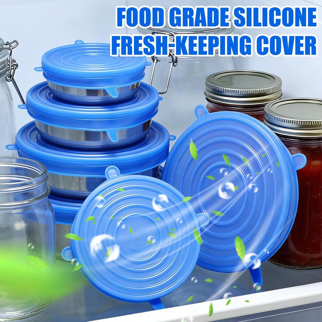 6 / 18 / 30 Chiếc Nắp Co Giãn Silicon Cao Cấp Thực Phẩm, Vỏ Chống Rò Rỉ Kín Hơi Cho Bát Đĩa Trái Cây, Máy Rửa Bát Vi Sóng Tủ Lạnh An Toàn