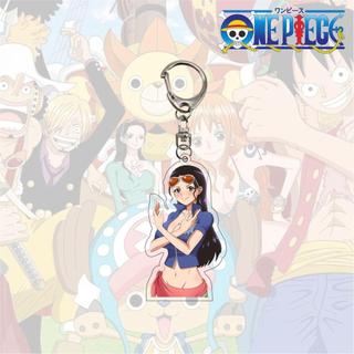 Anime One Piece Trafalgar Law Charlotte Katakuri Nico Robin Nami Chopper Usopp Acrylic Key Chains Keyrings Pen