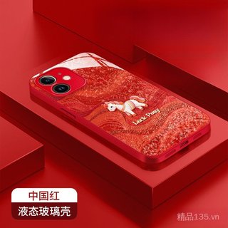 Thích hợp cho Ốp điện thoại 17promax iphone15 Lucky Pony 16 Liquid Glass mate80 Nữ mới 14 13 12 11 xs xr