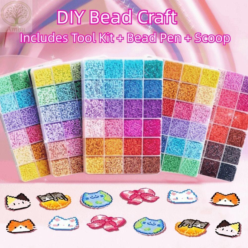 Hạt AMPU Perler Hama, Bộ hạt cầu chì đậu nhỏ cao cấp cỡ 2,6mm, Tự làm câu đố Chất lượng cao 48 / 72 / 96 / 120 Màu Hạt xếp hình ba chiều Quà tặng DIY