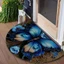 JUIC Doorway Thảm chào mừng, Thảm lót cửa chùi chân nửa tròn hoa Boho, Thảm cửa lối vào dày chống trượt có thể giặt được trong nhà