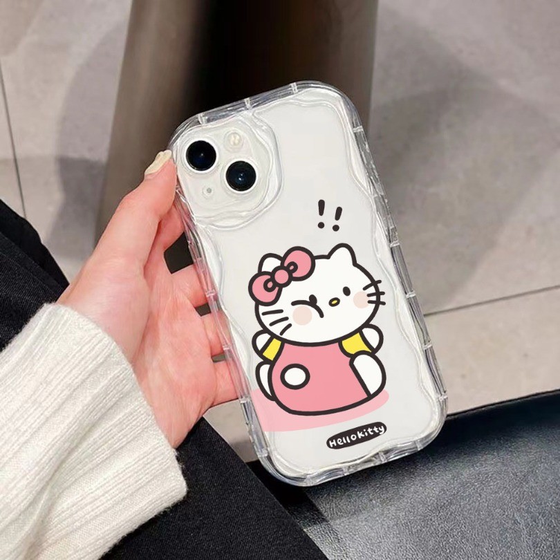 Ốp Sóng Hellos Kittys Màu Hồng Ngộ nghĩnh Cho Tecno Spark 10 Pro 20C 10C 30 30C Go2 GO1 1S GO 2025 GO 2024 Camon 30 Vỏ Sóng 3D Ốp điện thoại Mềm