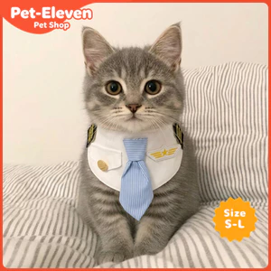 Yếm mèo thuyền trưởng đẹp trai Pet Phi công Khăn quàng cổ cho chó Yếm mèo Yếm thí điểm Khăn nước bọt cho chó Dễ thương Cà vạt đẹp trai Cross-Dressing Trang trí ảnh Bichon