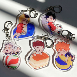 Nhật Bản Anime Móc Khóa Bóng Chuyền Bé Trai Acrylic Hai Mặt Móc Khóa Nam Nữ Ba Lô Mặt Dây Chuyền Quà Tặng