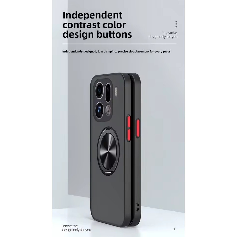 360 Vòng Đứng Từ Tính Cứng PC Ốp Lưng Bảo Vệ Mặt Sau Cho OPPO Find X9 Pro Dành Cho Find X9 X8 Pro X8S + X8 X7 Ultra X6 X5 X3 Reno 15 14 Pro PRO Vỏ Điện Thoại