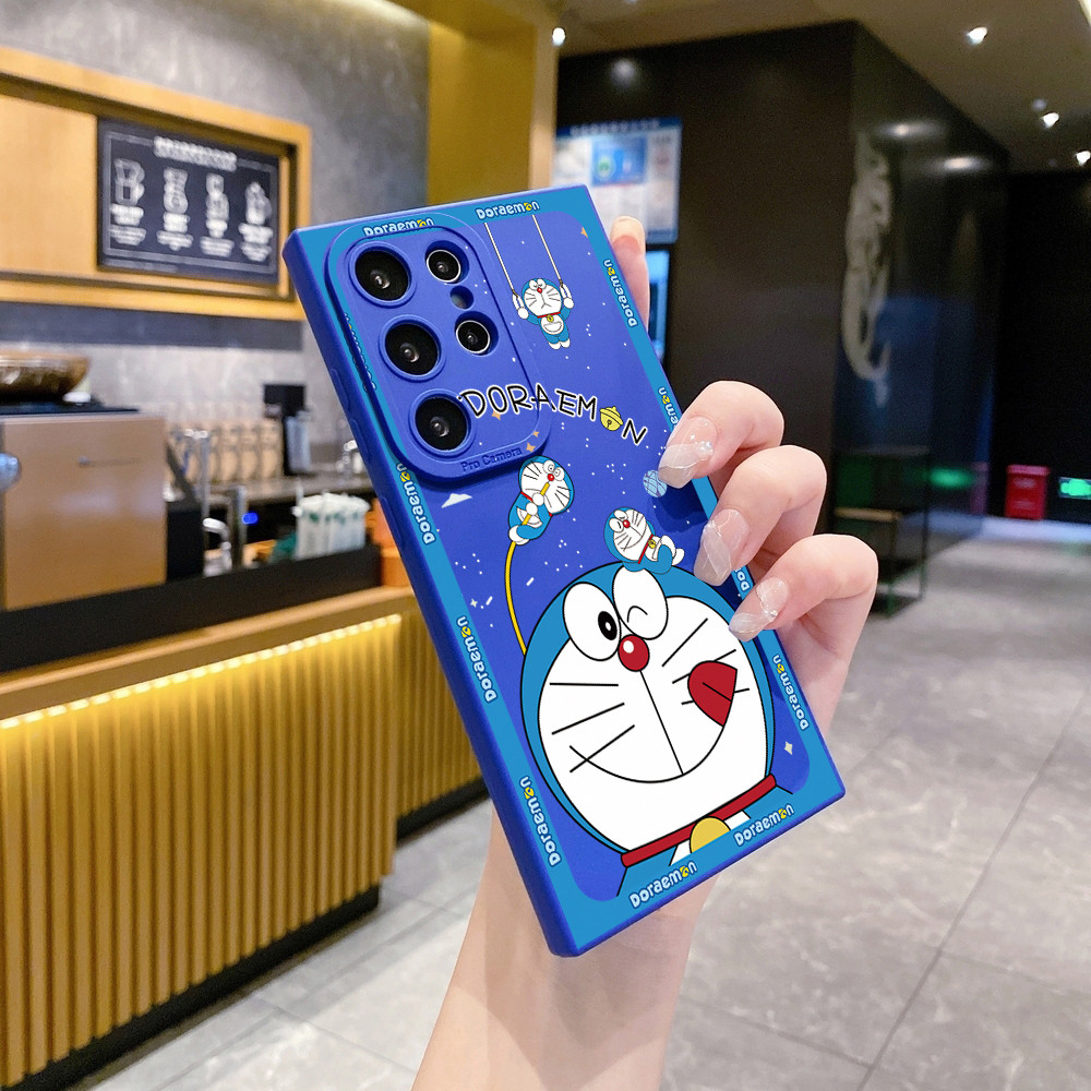 Tương thích với Samsung Galaxy S26 S25 S24 S23 Ultra S22 Plus S21 FE Smile Doremon Vỏ bảo vệ ống kính