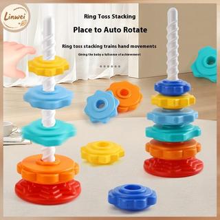 [Linwei] 1 Bộ Montessori Xoay Cầu Vồng Tháp Bé Staing Đồ Chơi Trẻ Em Phát Triển Kỹ Năng Vận Động Trò Chơi Quay Staing Đồ Chơi Quà Tặng Giáo Dục Không