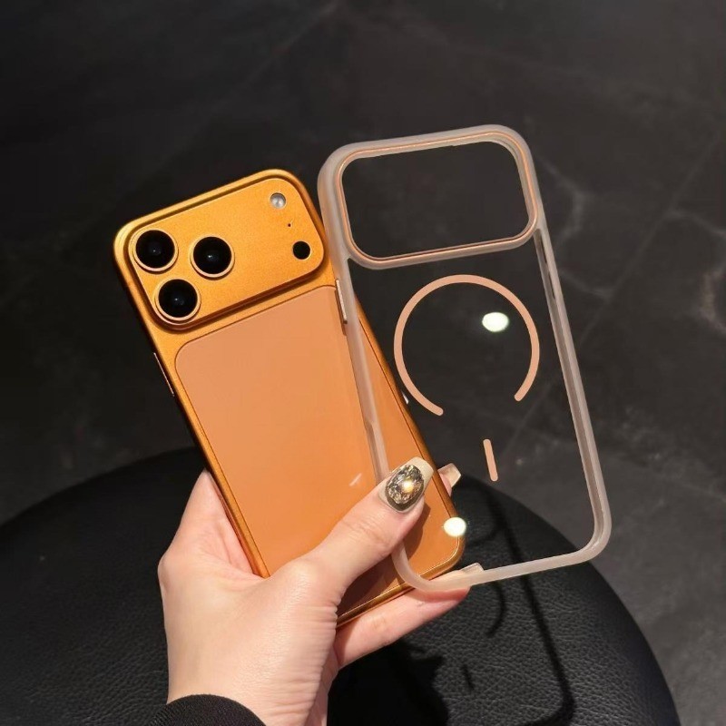 Ốp điện thoại hấp thụ sốc từ tính trong suốt sang trọng Matte Skin Feel Thích hợp cho iPhone 11 12 13 14 15 16 17 Pro Max Plus Ốp lưng
