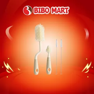 Bộ Cọ Bình Sữa, Núm Ti, Ống Hút Cho Bé Silicone Nimo Chất Liệu Cao Cấp- Bibomart