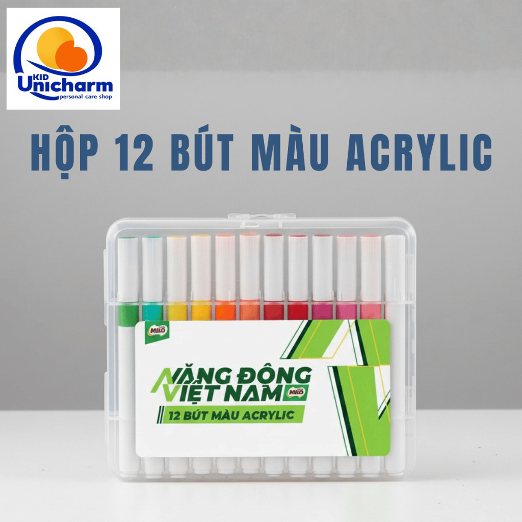 Hộp 12 bút màu Acrylic Milo | Shopee Việt Nam