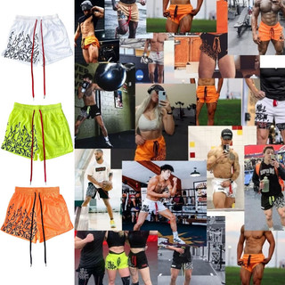 Quần short thể thao nam ESEA thiết kế lưới thoáng khí, in hình ngọn lửa