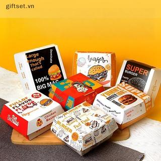 COD 50 / 100 Cái Thiên Nhiên Và Chống Mỡ Burger Paaging Hộp Burger Dùng Một Lần Cấp Thực Phẩm Thức Ăn Nhanh Hộp Mang Ra MỚI