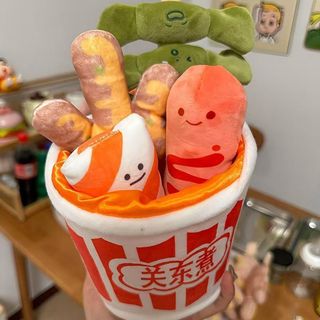 Sáng Tạo Ngộ nghĩnh Gà Chiên May Mắn Xô Oden Sang Trọng Đồ Chơi Sinh Viên Máy Tính Để Bàn Trang Trí Mặt Dây Chuyền Lấy Máy Quà Tặng