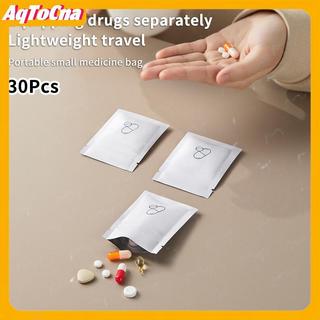 AqToCna 30 Chiếc Túi Đựng Thuốc Mini Du Lịch Di Động Tự Dán Chống Thấm Nước Tổ Chức Bảo Quản Thiên Tính Lá Nhôm Túi Thuốc AqToCna