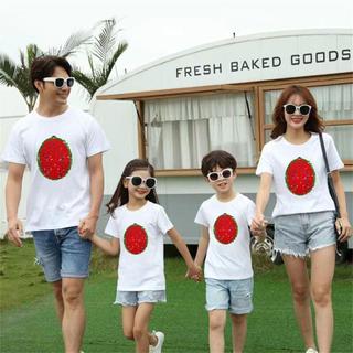 JKDESIGN Áo Thun Tay Ngắn Họa Tiết Dưa Hấu Đính Kim Sa Thay Đổi Màu Sắc Thời Trang Mùa Hè
