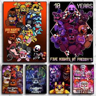 Năm Đêm Tại Freddy 's FNAF Canvas Poster Cho Cafe Văn Phòng Thanh Trang Trí Tường Ý Tưởng Quà Tặng Tuyệt Vời