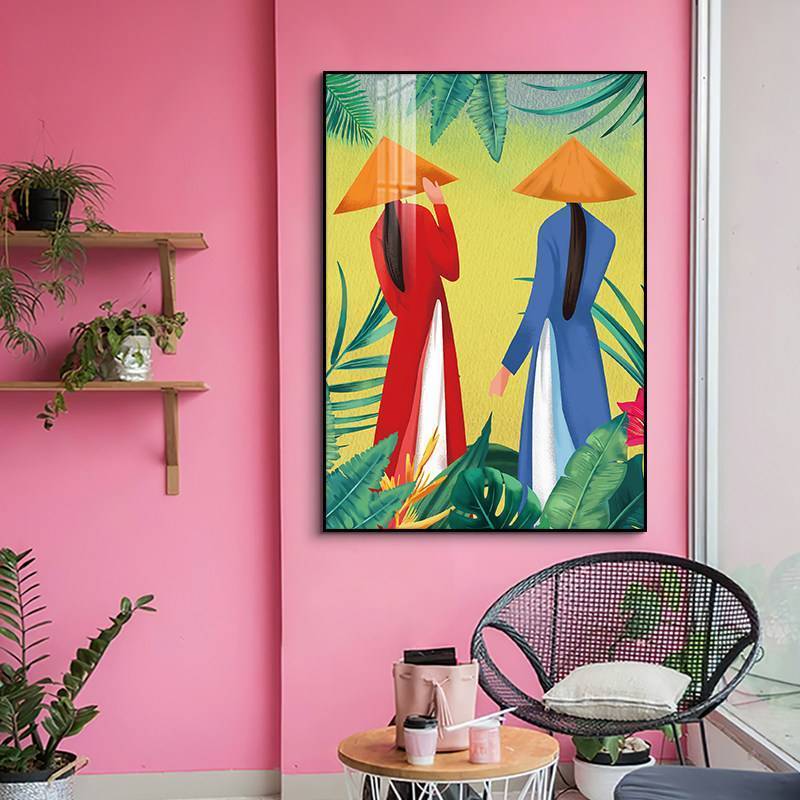 Đông Nam Á Nghệ Thuật Treo Tường Phong Cách Việt Nam Tranh Canvas Cho Nhà Hàng Phòng Ăn Nền Văn Hóa Nghệ Thuật Trang Trí Unframed