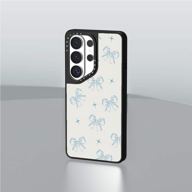 CASECASE X ILLIT WONHEE 's Edit Blue Dreamy Ribbon Case Matte Black Từ lực hút Samsung Galaxy S26 Ultra S25 S24 S23 Ultra Plus Mặt sau cứng có hộp khắc logo