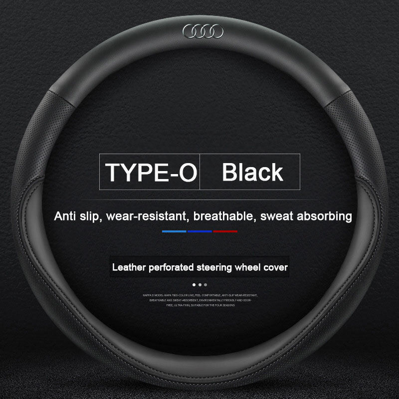 Bọc Vô Lăng Ô Tô Da Microfiber Bảo Vệ Vô Lăng Ô Tô Thoáng Khí Chống Trượt Vô Lăng Bao 38Cm / 15inch Cho Xe Audi Sline A3 A4 A5 A6 A7 A8 Q2 Q3 Q5 Q7 Q8 TT