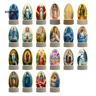 Linh hồn| Đèn cầu nguyện tôn giáo Lady Guadalupe Lamp Guadalupe Virgin Usb Đèn cầu nguyện Đèn ngủ Led ấm áp Trang trí công giáo cho gia đình Altar Phòng ngủ Quà tặng văn phòng Phát sáng mềm tâm linh