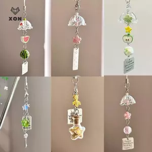Móc khóa trong suốt Mặt dây chuyền chuông gió dễ thương Móc khóa Dây buộc điện thoại di động Túi Kawaii Phụ kiện trang trí Đồ trang trí nhà cửa [Mina]