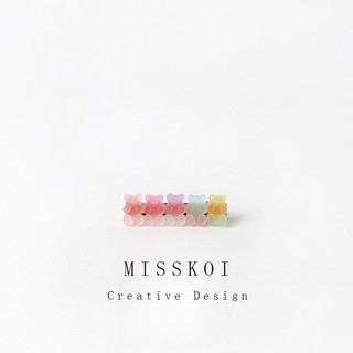 MISMEMO Ngọt Dopamine Trong Suốt Gấu Kẹp Tóc ins Cô Gái Màu Trái Tim Kẹo Gấu Mỏ Vịt Kẹp Thạch Kẹp Tóc Bên Kẹp