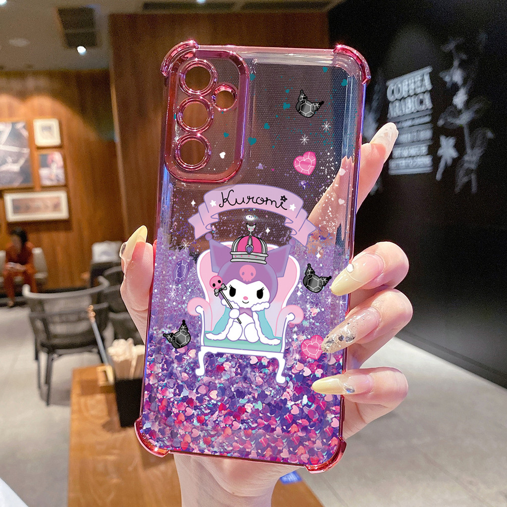 Tương thích với Samsung Galaxy A17 A07 A15 A05 A35 A55 A14 A34 A56 A36 A06 A16 Kuromi MY Melody Vỏ mạ trong suốt dễ thương Vỏ chống rơi FD