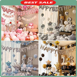 Set bóng bay trang trí sinh nhật người lớn (Tặng kèm số tuổi) DF20