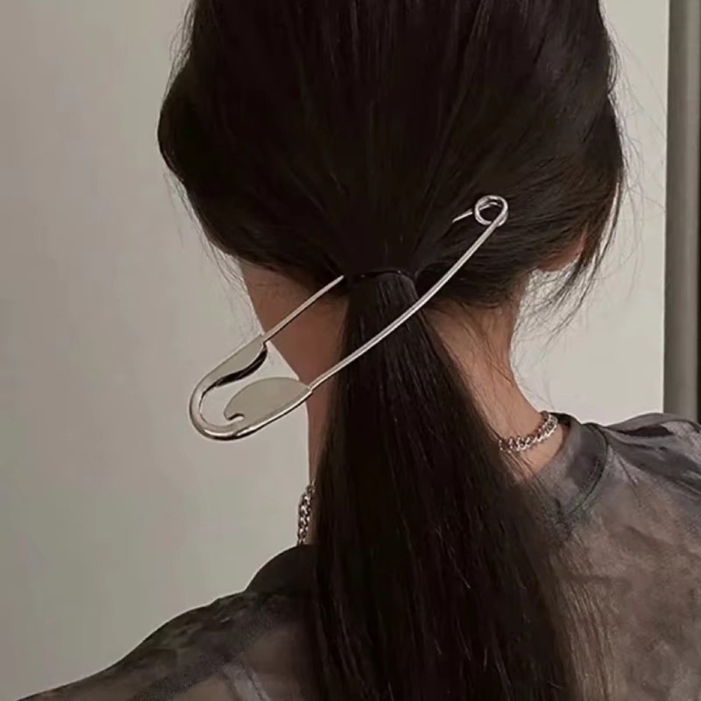 Vuốt tóc an toàn MERIGGIARE, Barrettes tóc kim loại hình học tối giản cỡ lớn, Bộ đồ cố định hợp thời trang Trâm cài bạc Phụ kiện tóc cho nữ Cô gái
