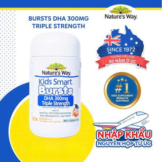 Nature's Way Kids Smart Bursts DHA 300mg Triple Strength - Bổ sung DHA, hỗ trợ tốt cho não bộ và mắt