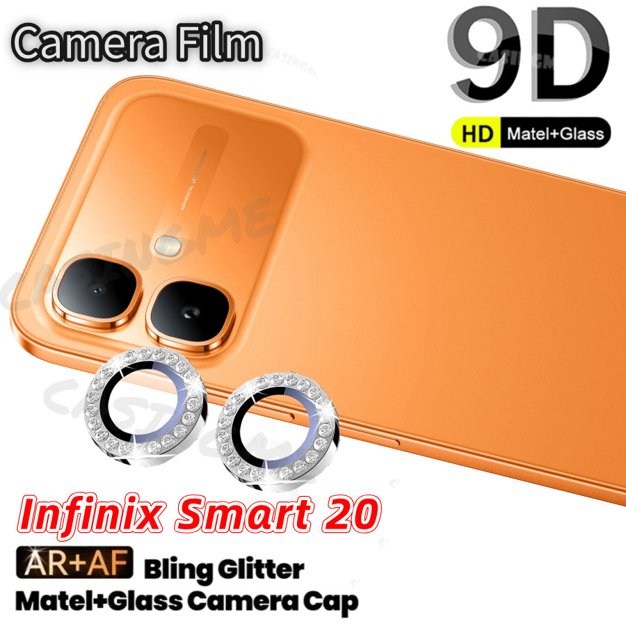 Infinix Smart 2026 Long Lanh Kim Cương Kim Cương Giả Bảo Vệ Ống Kính Máy Ảnh Cho Infinix Smart 20 Smart20 10 Plus Note 60 Pro Edge Mặt Sau Ống Kính Vòng Kim Loại Camera Kính Cường Lực Bảo Vệ
