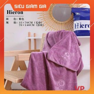 Combo 2 khăn tắm Khách sạn Khăn sợi nhỏ Vải thấm nước Hieron (kèm túi đựng Hieron)