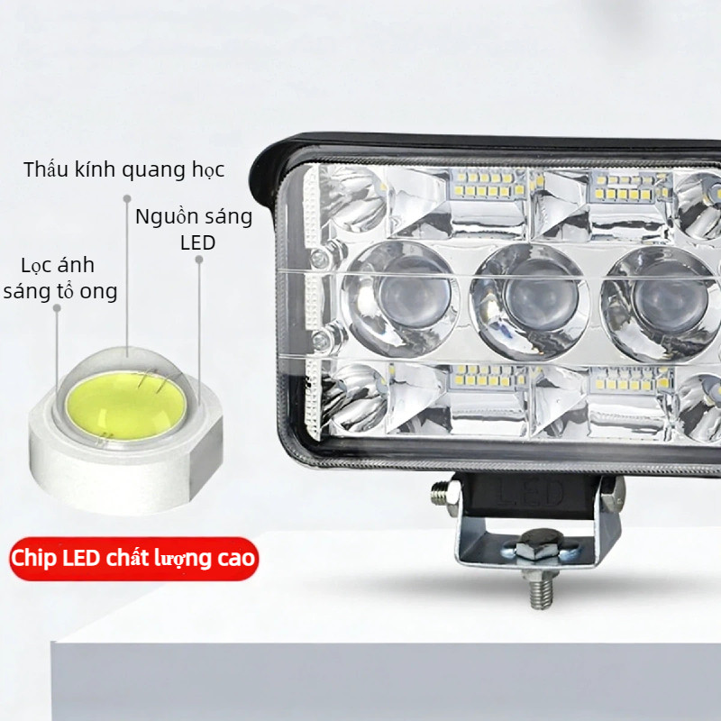 Đèn pha LED Laser siêu sáng 12V-80V, vỏ nhôm chống nước, tuổi thọ 50000h cho xe tải, SUV địa hình