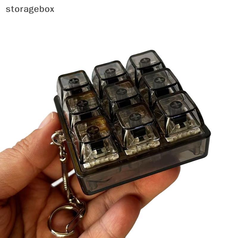 [Hộp lưu trữ] 4 / 9 Phím Bàn phím cơ Máy kiểm tra trục Bàn phím LED Đồ chơi chìa khóa Giảm căng thẳng DIY Fidget Nút Keycap Fidget Móc khóa Đồ chơi Quà tặng Đẹp
