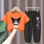 Trẻ Em Kuromi Hoạt Hình Áo Chống Muỗi Bộ Bé Gái Mùa Hè Thường Ngày Dễ Thương Hai Mảnh Trang Phục