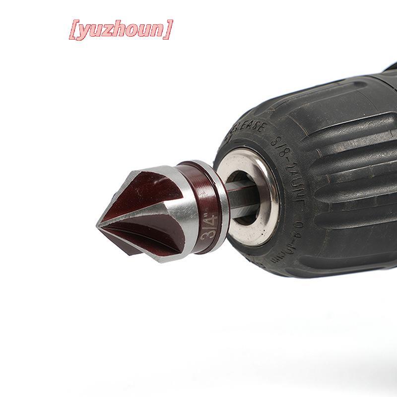 [yuzhoun] Dụng cụ mở lỗ Chamfer Mũi khoan Hex Shank Dụng cụ vát chế biến gỗ 82° Nút đếm đa kích thước chính xác
