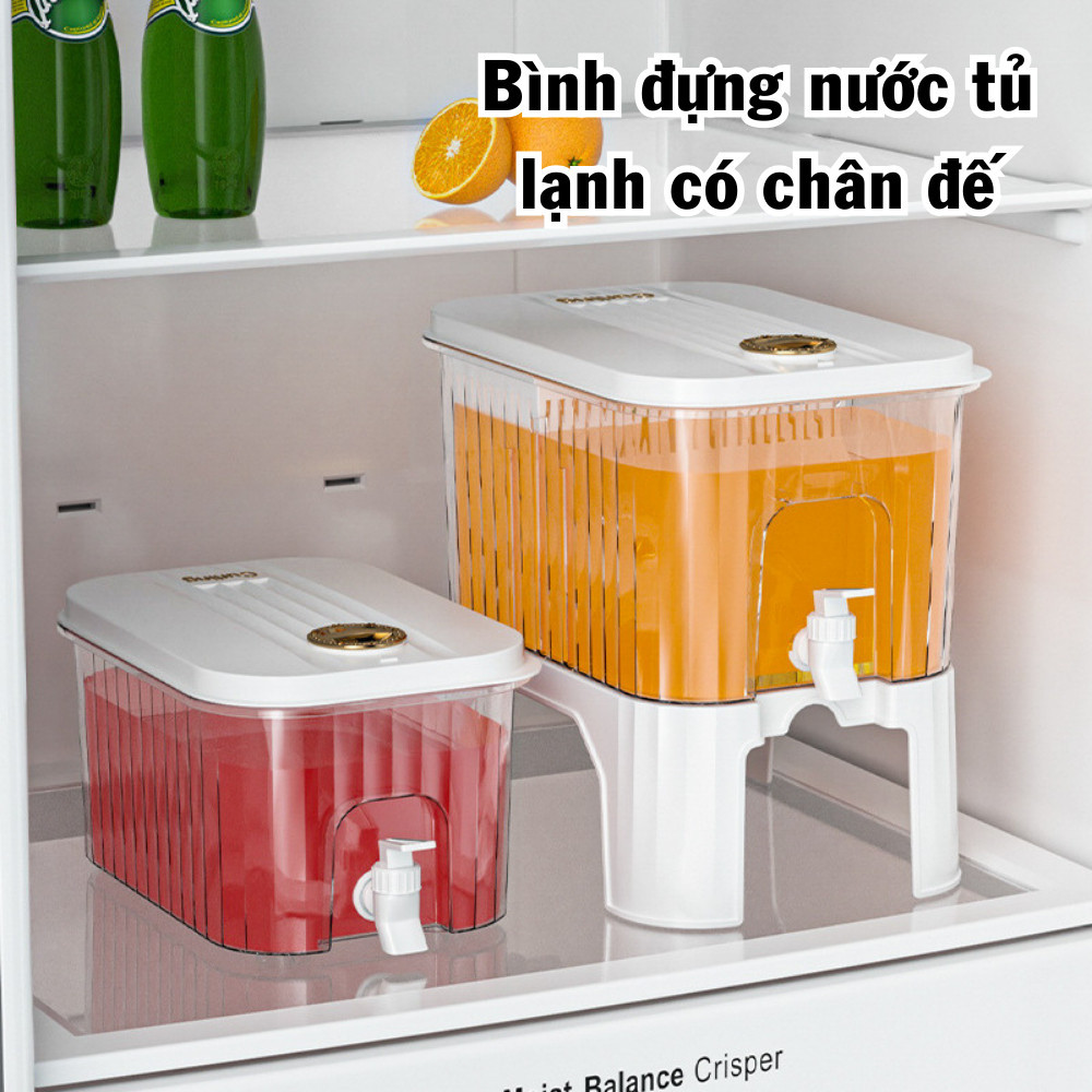 Bình Đựng Nước Tủ Lạnh 3-9L Có Vòi Rót DINO, Bình Nước Ép, Trà Trái Cây Có Chân Đế, Lõi Lọc Trà