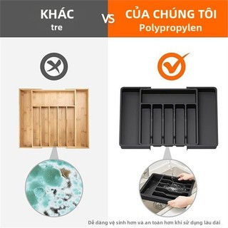 Hộp đựng Dụng Cụ ăn Uống đa Chức Năng Kệ Ngăn Kéo Có Thể Kéo Ra Thu Gọn Khay Phân Loại Nhà Bếp