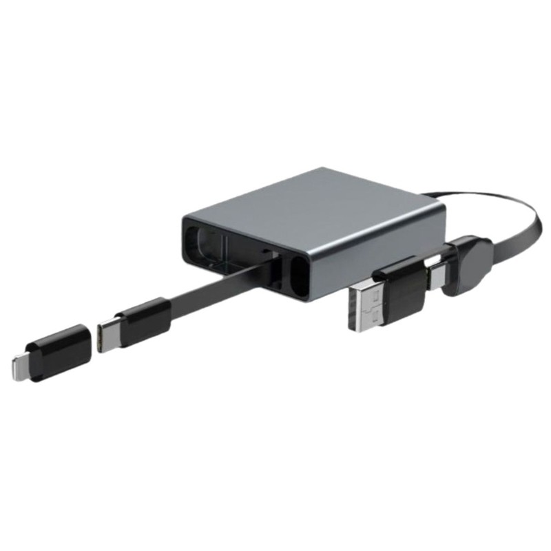 Cáp USB co giãn di động GODD với dây sạc kính thiên văn đầu ra 66W Kết cấu hợp kim nhôm cho nhiều điện thoại khác nhau