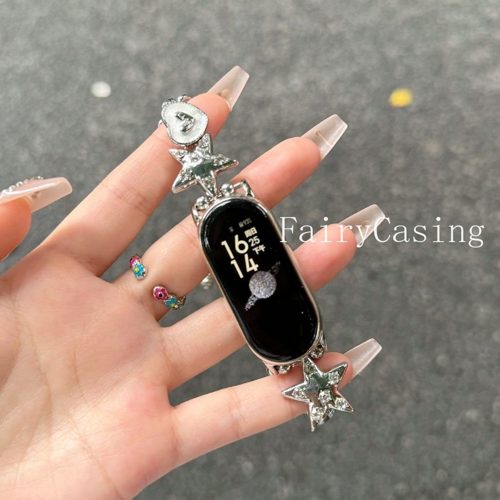 Dây đeo cổ tay hình trái tim thời trang cho Xiaomi Mi Band 10 9 8 Flower Watchband cho Miband 8Pro 9 Pro Vòng đeo tay