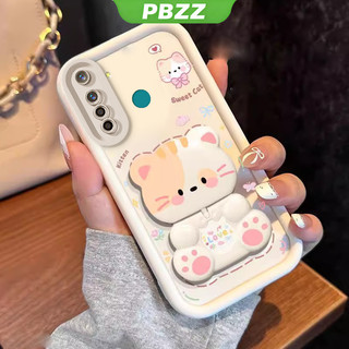 Ốp Lưng Cho realme 5 realme c3 realme 5i realme 6i realme 5 pro Vỏ Điện Thoại Vỏ Mềm Silicon Chống Sốc Thiết Kế Mới Thẩm Mỹ Mèo Hoạt Hình Có Giá Đỡ Cho Gương JTMMZJ01