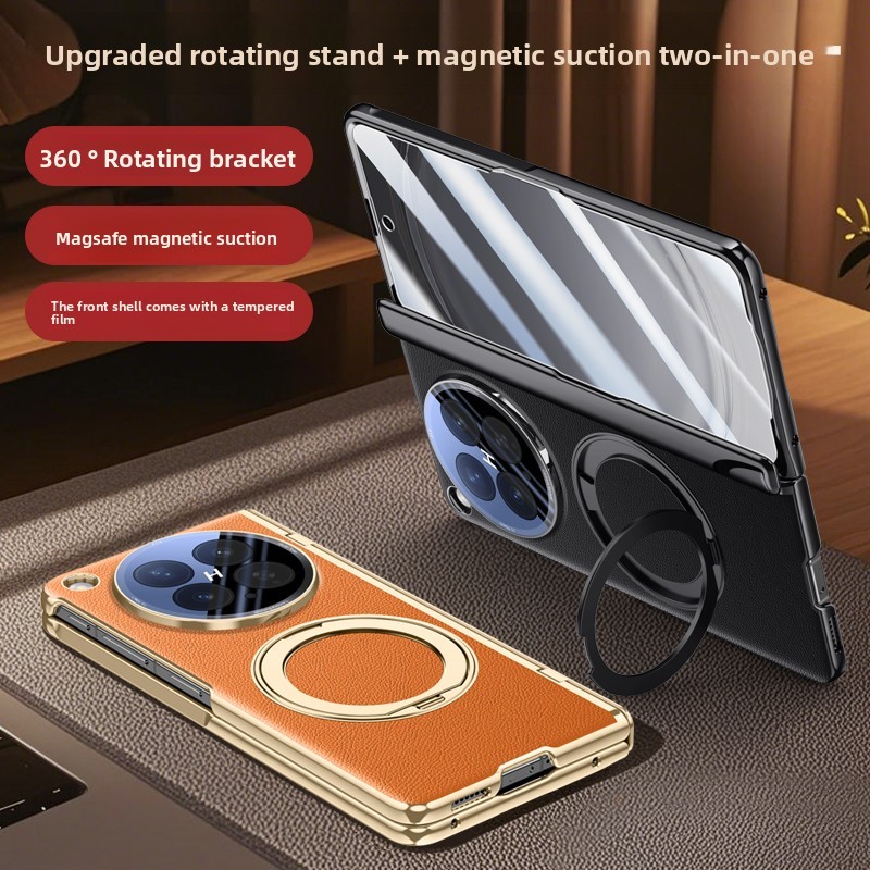 Da Từ Tính Xoay Được Kim Loại Dành Cho OPPO Find N6 Chân Đế Trục Trung Tâm Kính Cường Lực Phim Bảo Vệ Slim Cover