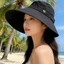 Mũ ngư dân EBINLANDS, Mũ chống nắng vành rộng có thể gập lại, 50 + Mũ chống nắng chống tia cực tím bảo vệ UPF dành cho nữ