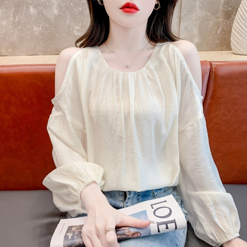 Áo blouse voan dài tay kiểu Pháp dành cho nữ, mẫu mới xuân/hè thời thượng,trẻ trung và xinh đẹp,phù hợp đi làm đi chơi