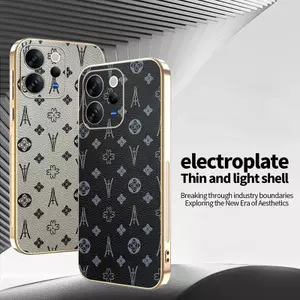 Ốp Lưng Cho Vivo V70 Elite Floret Họa Tiết Da Mạ Điện Cạnh Chống Rơi Vỏ Điện Thoại