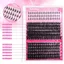 Lông mi giả AFTEROF, Bond và Seal Wispy Style Faux Mink Lash, Thiết kế cụm lông mi có thể tái sử dụng Nhìn tự nhiên DIY Lash Extension Kit Eye Lash Extension