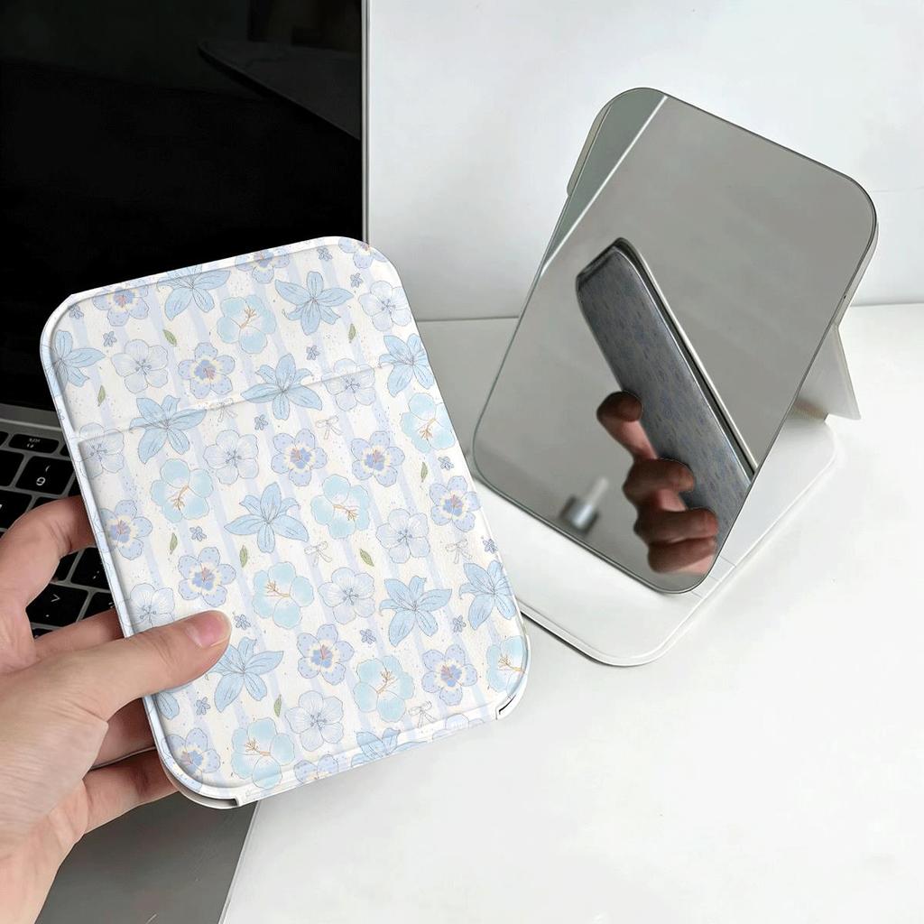 Hoa xanh nhạt Gương Trang Điểm Gập Đẹp Hiện Đại, Phong Cách Hàn Quốc