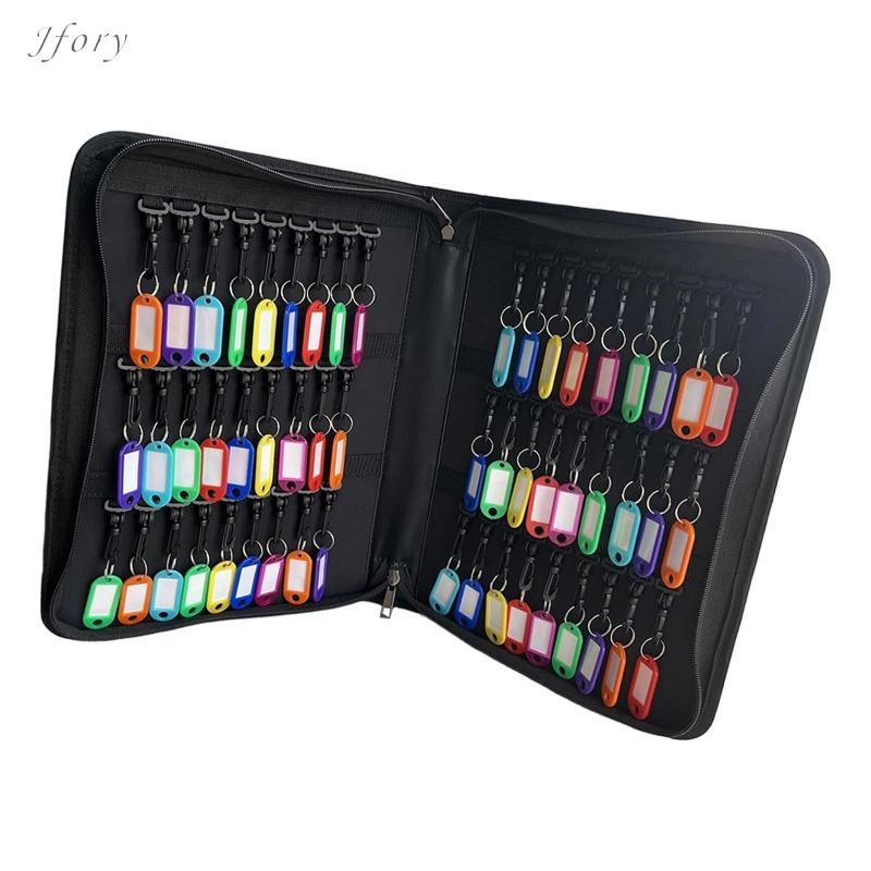 Jfory Hộp đựng chìa khóa di động Hộp đựng túi đựng hộp đựng có móc và thẻ Túi sắp xếp khóa kéo chống cháy cho văn phòng bán hàng tại nhà